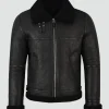 Men's Jet Black Shearling Jacket