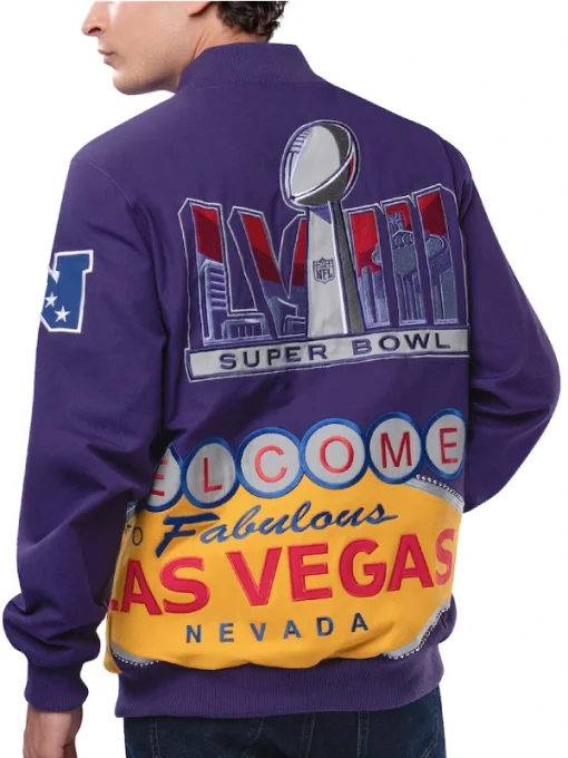 Super Bowl LVIII G-III Purple Racing Jacket