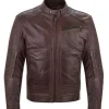 Men’s Brown Leather Biker Jacket