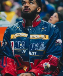 NBA All Star 2024 Karl Anthony Towns Leather Jacket