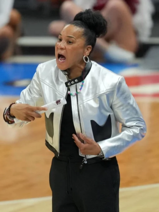 Dawn Staley Louis Vuitton Silver Leather Jacket