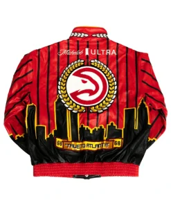 Jeff Hamilton X Atlanta Hawks Vegan Red Leather Jacket