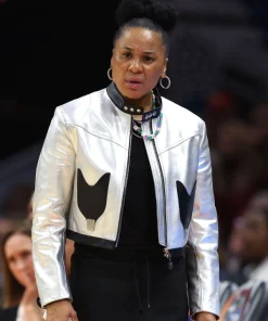 March Madness Dawn Staley Silver Leather Jacket