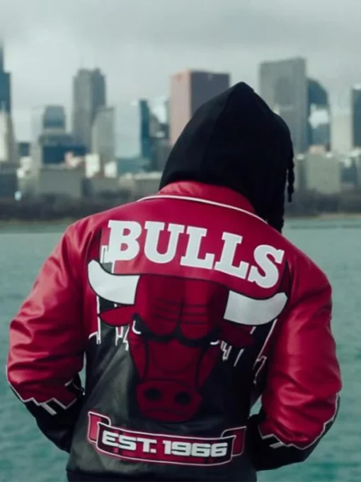 Polo G Cloudy Sky Chicago Bulls Leather Jacket