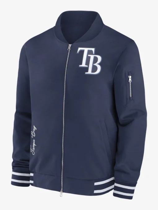 Tampa Bay Rays Full-Zip Blue Bomber Jacket