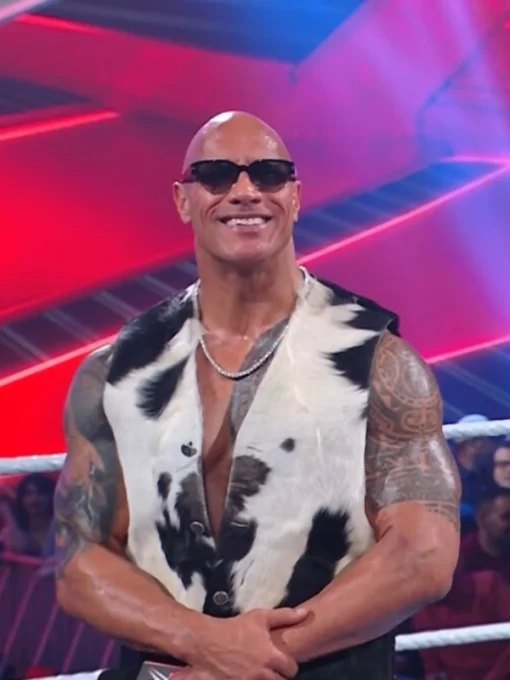 WWE Raw 2024 Dwayne Johnson Cow Vest