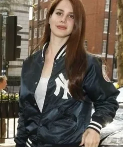 Lana Del Rey NY Yankees Full-Snap Satin Jacket