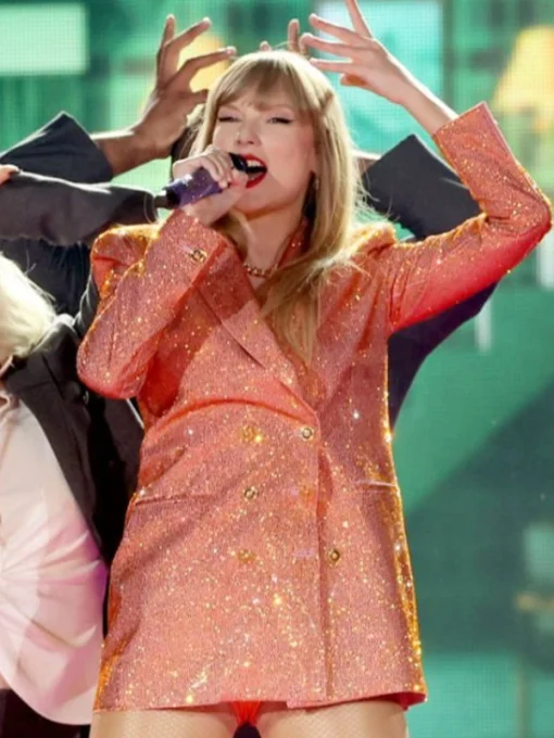 The Eras Tour Paris Taylor Swift Orange Sequin Blazer