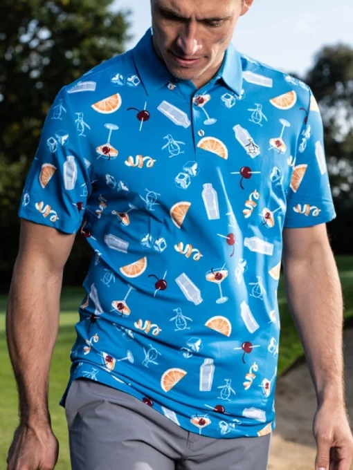 Penguin Golf Cocktail Print Polo Shirt