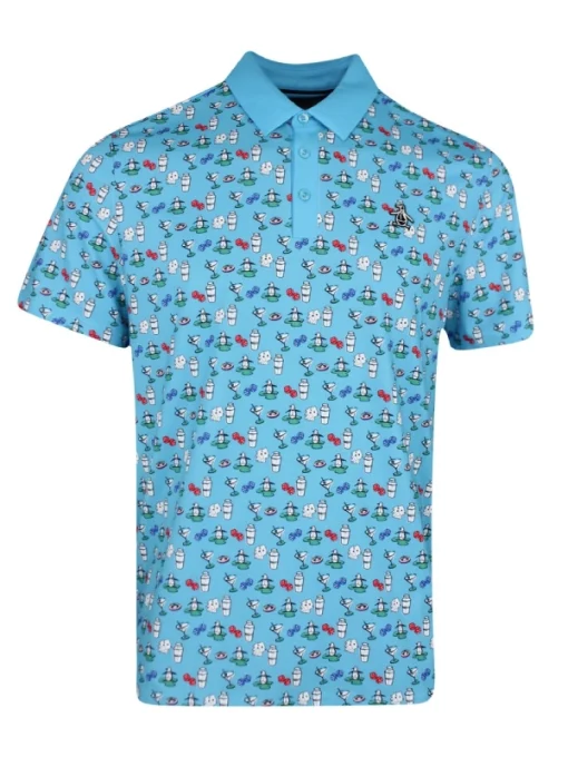 Penguin Golf Player Print Polo Shirt