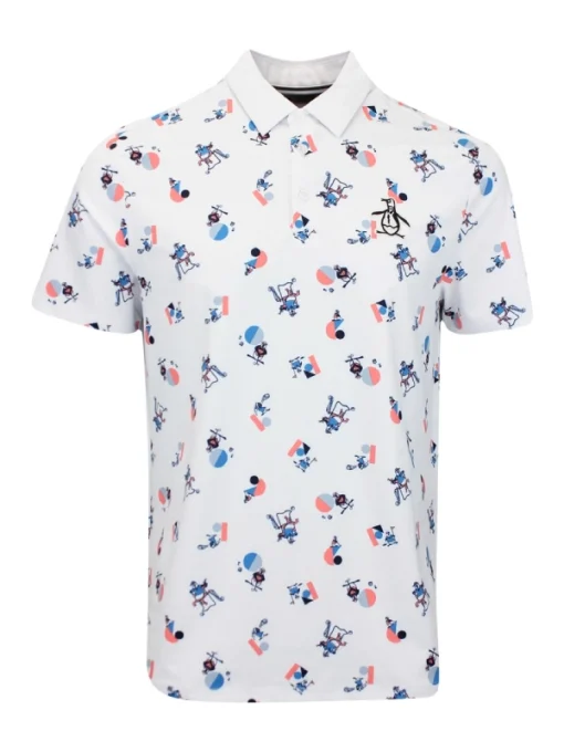 U.S. Open 2024 Penguin Golf Shirt Tour Print Polo Shirt White