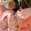 Everything Comes in Waves Pink Oversized Hoodie