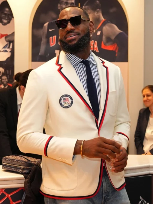 LeBron James Paris Olympics 2024 Team USA White Blazer