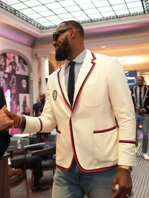 LeBron James Paris Olympics 2024 Team USA White Blazer - Replica