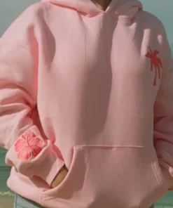 Pink Palm Puff Oversized Pull-Over Hoodie - Replica