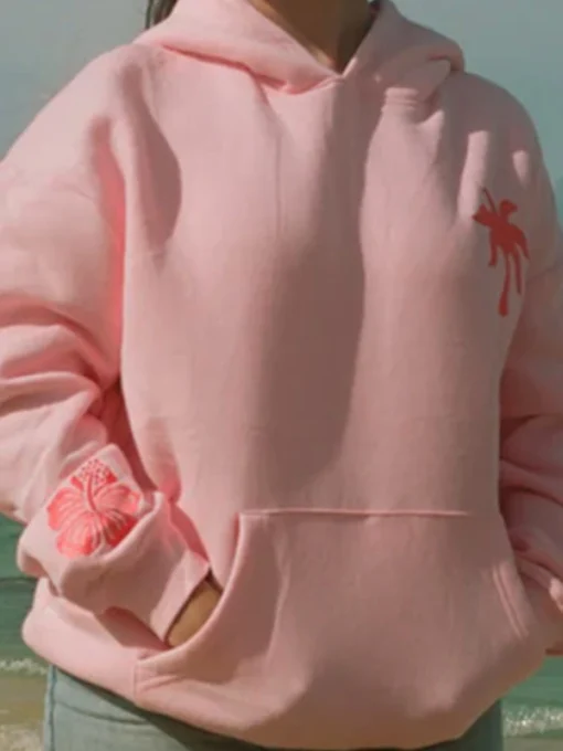 Pink Palm Puff Oversized Pull-Over Hoodie - Replica