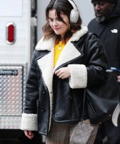 Only Murders In the Building Selena Gomez Shearling Leather Jacket