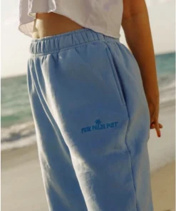 Blue Pink Palm Puff Sweatpants