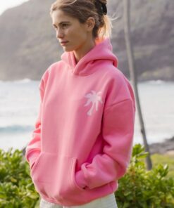 Hawaii Hibiscus Hoodie In Sonic Pink