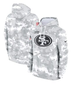 San Francisco 49ers Grey Camo 2024 Salute to Service Club Hoodie