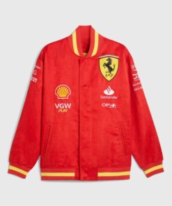 Scuderia Ferrari F1 2024 Team Varsity Red Jacket