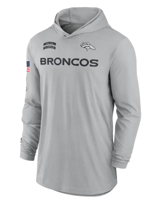 2024 Denver Broncos Salute To Service Long Sleeve Hooded T-Shirt