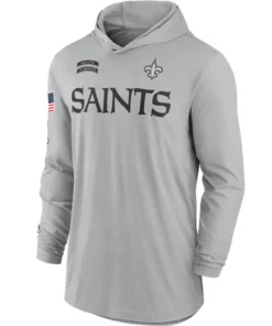 2024 New Orleans Saints Salute To Service Long Sleeve Hooded T-Shirt