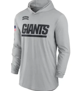 2024 New York Giants Salute To Service Long Sleeve Hooded T-Shirt