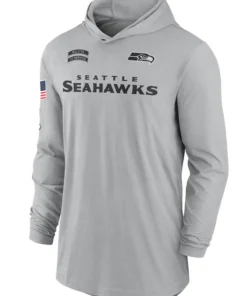 2024 Seattle Seahawks Salute To Service Long Sleeve Hooded T-Shirt