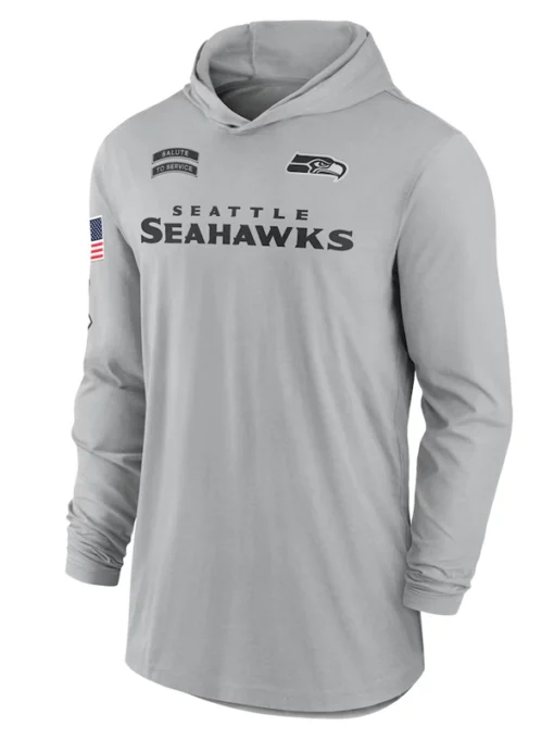 2024 Seattle Seahawks Salute To Service Long Sleeve Hooded T-Shirt