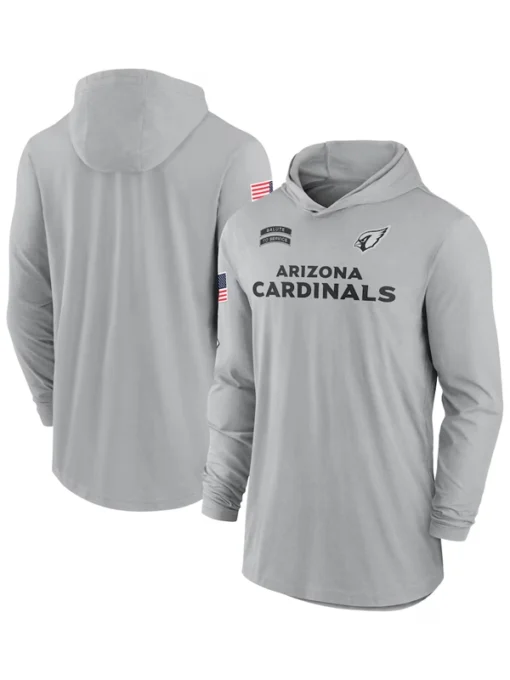 Arizona Cardinals 2024 Salute To Service Long Sleeve Hooded T-Shirt