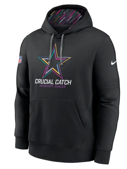 Black Dallas Cowboys 2024 Crucial Catch Club Pullover Hoodie