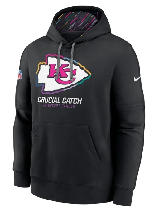 Black Kansas City Chiefs 2024 Crucial Catch Club Pullover Hoodie