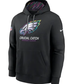 Black Philadelphia Eagles 2024 Crucial Catch Club Pullover Hoodie