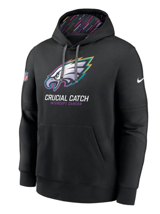 Black Philadelphia Eagles 2024 Crucial Catch Club Pullover Hoodie