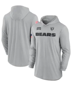 Chicago Bears 2024 Salute To Service Long Sleeve Hooded T-Shirt