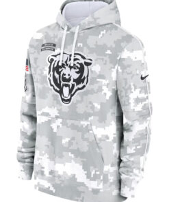 Chicago Bears Camo 2024 Salute To Service Club Pullover Hoodie