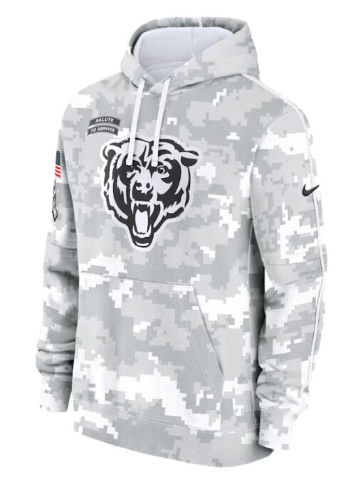 Chicago Bears Camo 2024 Salute To Service Club Pullover Hoodie