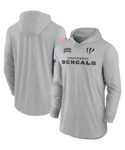 Cincinnati Bengals 2024 Salute To Service Long Sleeve Hooded T-Shirt