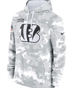 Cincinnati Bengals Camo 2024 Salute To Service Club Fleece Pullover Hoodie