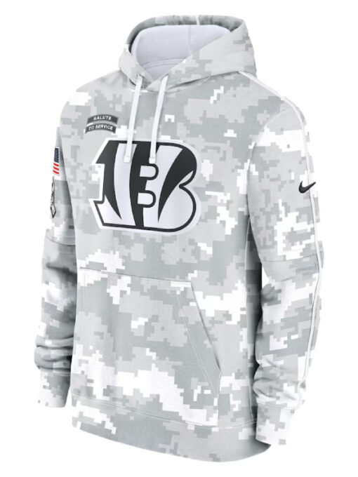 Cincinnati Bengals Camo 2024 Salute To Service Club Fleece Pullover Hoodie