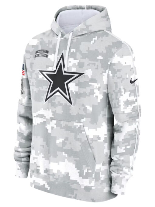 Dallas Cowboys 2024 Salute To Service Club Fleece Pullover Hoodie