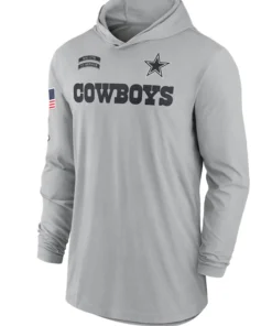 Dallas Cowboys 2024 Salute To Service Long Sleeve Hooded T-Shirt