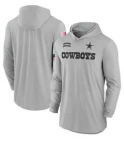 Dallas Cowboys Salute To Service 2024 Long Sleeve Hooded T-Shirt