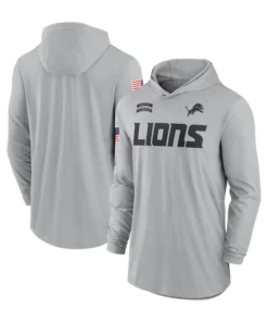 Detroit Lions 2024 Salute To Service Long Sleeve Hooded T-Shirt