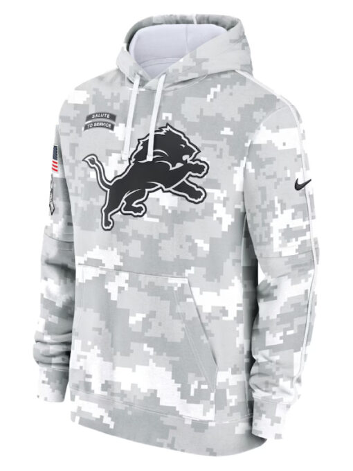 Detroit Lions Camo 2024 Salute To Service Club Fleece Hoodie