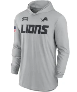 Detroit Lions Salute To Service 2024 Long Sleeve Hooded T-Shirt