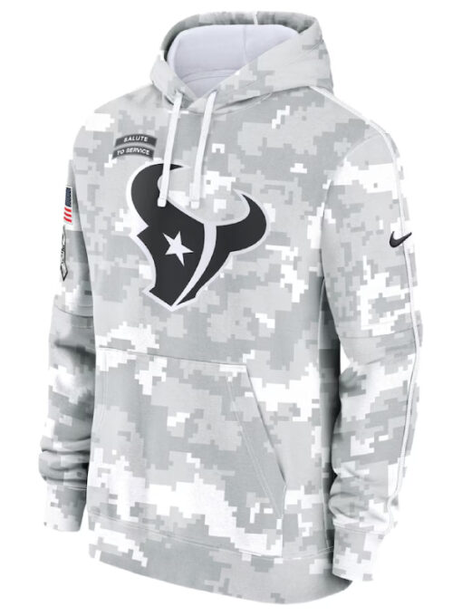 Houston Texans Camo 2024 Salute To Service Club Fleece Pullover Hoodie