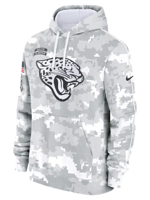 Jacksonville Jaguars Camo 2024 Salute To Service Club Pullover Hoodie