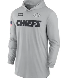 Kansas City Chiefs 2024 Salute To Service Long Sleeve Hooded T-Shirt